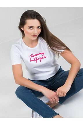 تیشرت سفید زنانه رگولار Tommy Hilfiger - کد 923208588