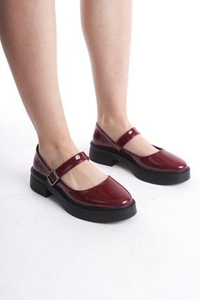 کفش لوفر زرشکی زنانه چرم لاکی Shoesers - کد 860031218