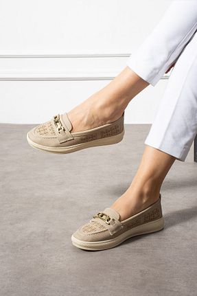 کفش کژوال بژ زنانه چرم مصنوعی HKM shoes - کد 923335892