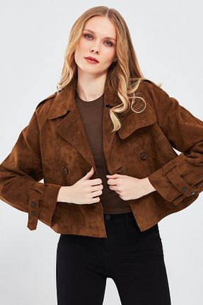 کاپشن قهوه ای زنانه رگولار Derimod - کد 819478454
