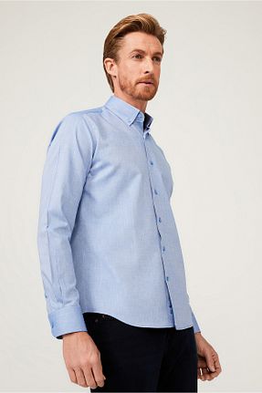 پیراهن سرمه ای مردانه اسلیم فیت Kiğılı - کد 84987080