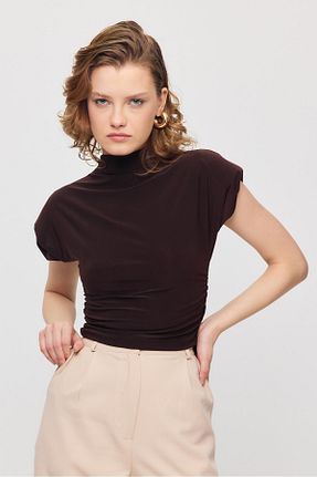 بلوز قهوه ای زنانه ساده Rays - کد 923387390