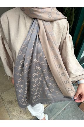 ست شال گردن و کلاه پشمی طوسی زنانه پنبه ای white stars - کد 923446507