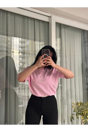 بلوز صورتی زنانه پنبه ای Bisou - کد 923456018