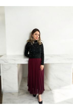 دامن حجاب زرشکی پارچه CHİLL DESİGN - کد 923469313