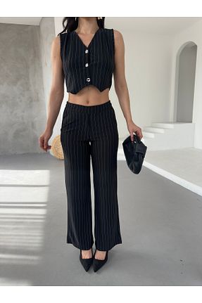 ست بالاتنه و پائین تنه مشکی زنانه بافتنی Brantu - کد 923487155