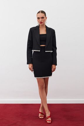 کت مشکی زنانه رگولار Sateen - کد 854486978