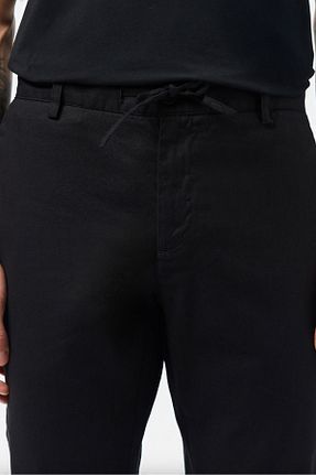 شلوار مشکی مردانه مخلوط کتان Lacoste - کد 923492421