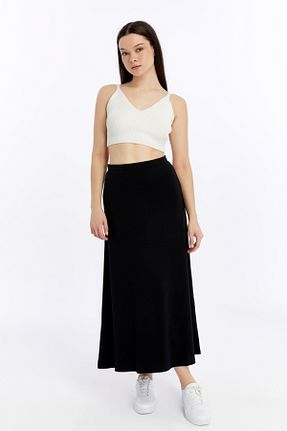 دامن مشکی زنانه پنبه ای Maison La Femme - کد 884718497