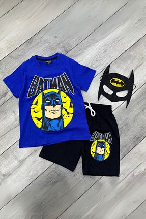 ست بالاتنه و پائین تنه آبی بچه گانه بافتنی Batman - کد 923490177