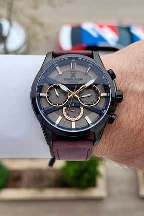 ساعت مچی قهوه ای مردانه 44 میلی متر Daniel Klein - کد 923482765