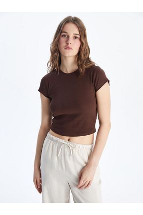 بلوز قهوه ای زنانه ساده LC Waikiki - کد 924387863