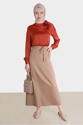 بلوز حجاب قهوه ای زنانه رگولار Alvina - کد 805945890