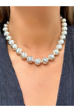 گردنبند استیل ( فولاد ) رنگی زنانه روکش نقره MyladyAccessoriess - کد 854392227