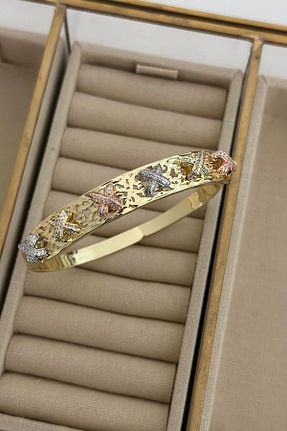 دستبند استیل (فولاد) طلائی زنانه استیل (فولاد) MyladyAccessoriess - کد 758806593