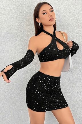 لباس مشکی زنانه بافتنی RNL04 - کد 923636733