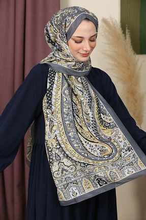 شال طوسی زنانه پنبه ای aldyoo - کد 923657807