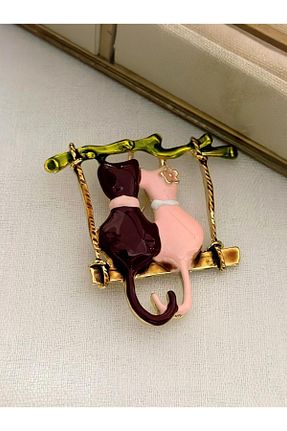 سنجاق سینه صورتی زنانه فلزی MyladyAccessoriess - کد 796575394