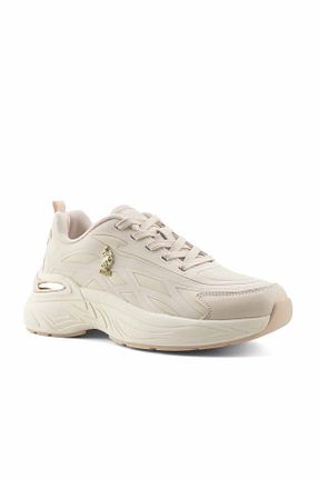 کفش اسنیکر بژ زنانه بند دار U.S. Polo Assn. - کد 923669039