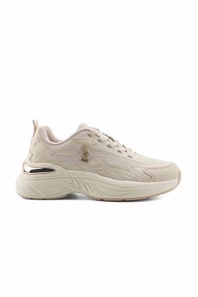 کفش اسنیکر بژ زنانه بند دار U.S. Polo Assn. - کد 923669039