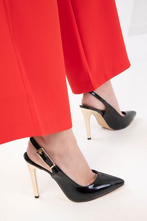 کفش پاشنه بلند کلاسیک مشکی زنانه چرم مصنوعی SOHO - کد 921163833