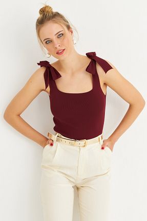 بلوز زرشکی زنانه ساده Cool & Sexy - کد 923386492