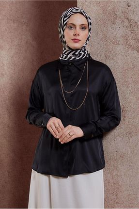 بلوز حجاب مشکی زنانه رگولار Alvina - کد 823822445