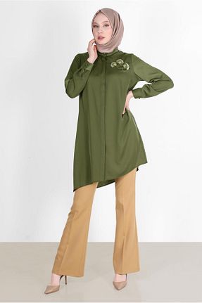 تونیک حجاب خاکی زنانه پلی استر Alvina - کد 805631389