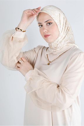 روسری بژ پلی استر Alvina - کد 801113827
