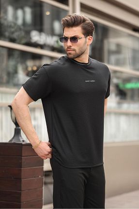 تیشرت مشکی مردانه رگولار Madmext - کد 923596034