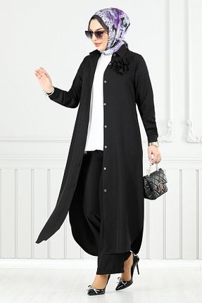ست بالاتنه و پائین تنه مشکی زنانه بافتنی ModaMerve - کد 924293879
