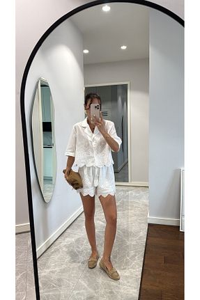 ست بالاتنه و پائین تنه سفید زنانه رگولار sinemkivanc co - کد 923629337