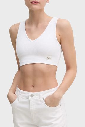 تیشرت سفید زنانه اسلیم فیت Calvin Klein - کد 924295086