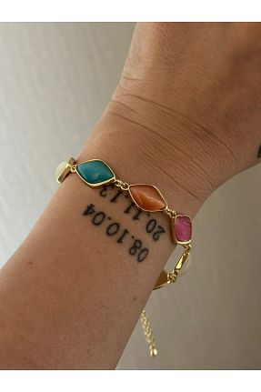دستبند استیل (فولاد) رنگی زنانه روکش طلا MyladyAccessoriess - کد 818715296