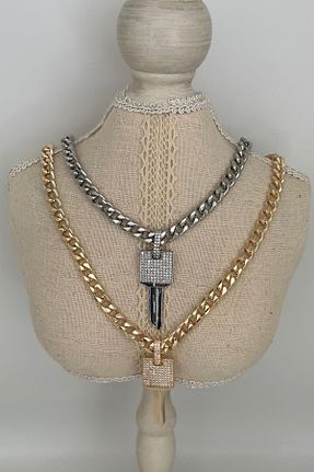 گردنبند جواهر زنانه برنجی MyladyAccessoriess - کد 745794943