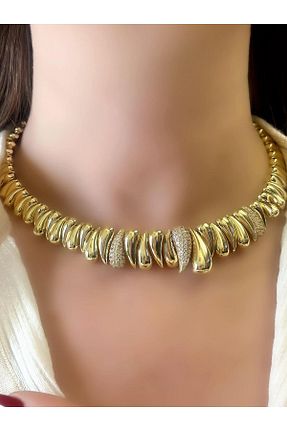 گردنبند استیل ( فولاد ) رنگی زنانه روکش طلا MyladyAccessoriess - کد 897436289