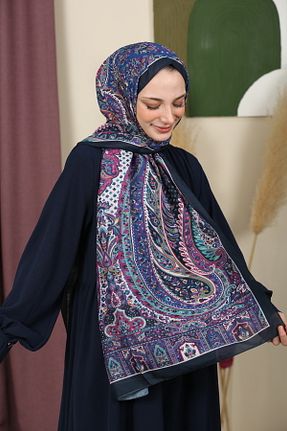 شال آبی زنانه پنبه ای aldyoo - کد 923657804