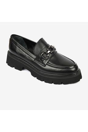 کفش لوفر مشکی زنانه چرم خالص Greyder - کد 855695099
