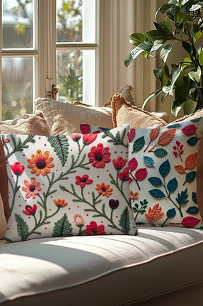 کوسن و روکش کوسن رنگی پنبه ای Mariva home - کد 922874012