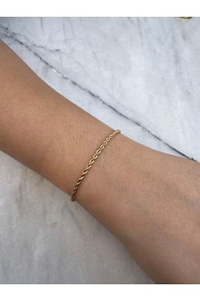 دستبند استیل (فولاد) طلائی زنانه استیل ضد زنگ Shophoria - کد 923715039