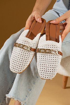 دمپائی سفید زنانه حصیر FUGA MODA - کد 450399156