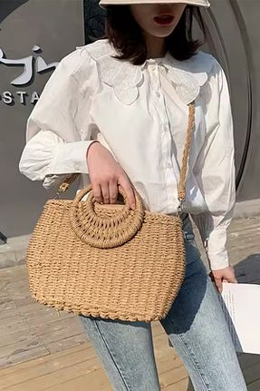 کیف دوشی قهوه ای زنانه حصیر FASHION COCKTAIL - کد 923722189