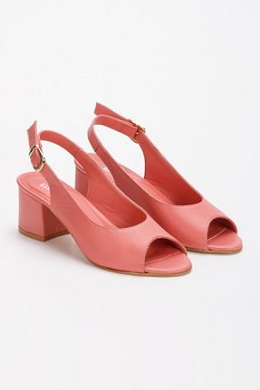 کفش پاشنه بلند کلاسیک صورتی زنانه چرم خالص elvinshoes - کد 923729962