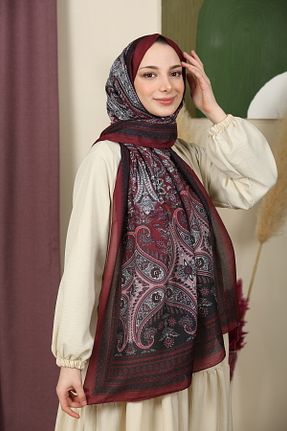 شال زرشکی زنانه پنبه ای aldyoo - کد 923729259