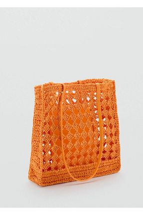 کیف دوشی نارنجی زنانه پارچه ای MANGO - کد 923737158