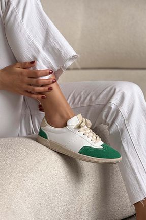 کفش اسنیکر سفید زنانه بند دار NİŞANTAŞI SHOES - کد 922335523