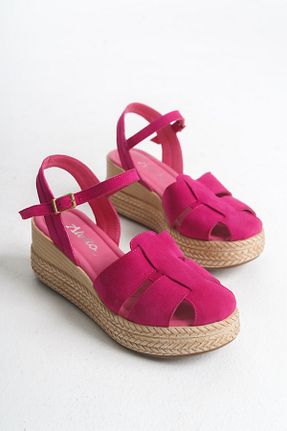 صندل صورتی زنانه پاشنه پر Elile Shoes - کد 923757181