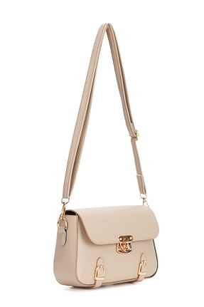 کیف دوشی بژ زنانه چرم مصنوعی Adelina Bags - کد 905837483