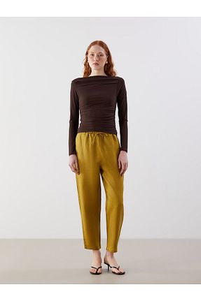 شلوار زرد زنانه کتان LC Waikiki - کد 924364527