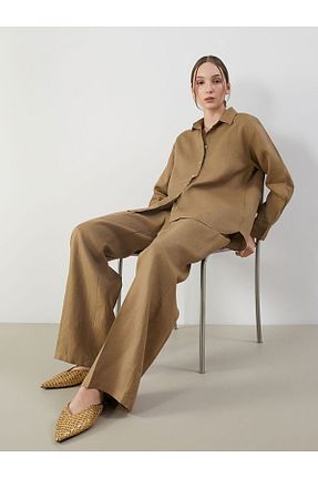 شلوار خاکی زنانه کتان LC Waikiki - کد 924517529